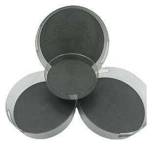 Set of 4 clear acrylic turntables with silicone linings Lazy Susan Rubber Feet